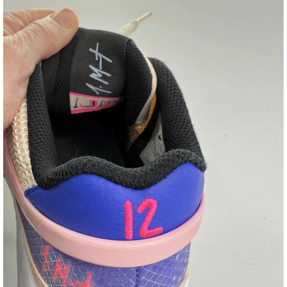 Nike Kids Basketball Shoes Peach Pink Blue White Size 4Y DX2294 802‎